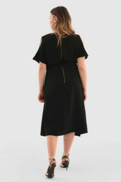 Closet London Curves Black Cold Shoulder Wrap Dress -Closet London Popular Shop Pd3470 Black DSC 5374 50740.1651057526