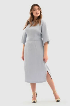 Closet London Curves Blue Kimono Midi Dress -Closet London Popular Shop Pd6632 Blue DSC 5172 12498.1651052514