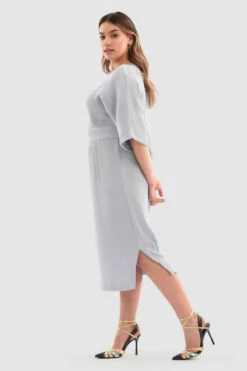 Closet London Curves Blue Kimono Midi Dress -Closet London Popular Shop Pd6632 Blue DSC 5193 68934.1651052514