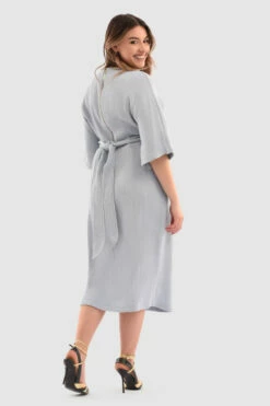 Closet London Curves Blue Kimono Midi Dress -Closet London Popular Shop Pd6632 Blue DSC 5197 06677.1651052523