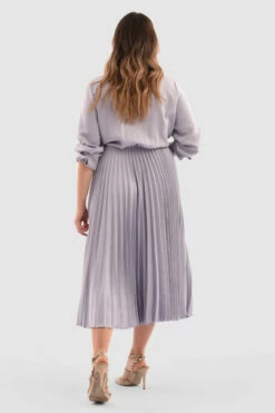 Closet London Curves Purple Pleated Shirt Midi Dress -Closet London Popular Shop Pd6703 Purple DSC 4615 74488.1651053427