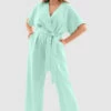 Closet London Curves Sage Green Wrap Front Jumpsuit 2 Closet London Curves Sage Green Wrap Front Jumpsuit -Closet London Popular Shop Pt6865 Beige DSC 5675 76837 74239.1664194584