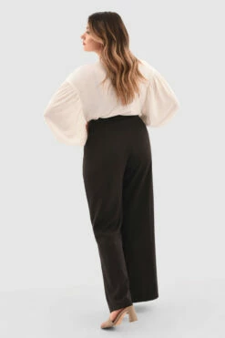 Closet London Curves Black Flared Trouser -Closet London Popular Shop Pt6881 Black DSC 5970 85785.1651054559