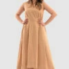 Closet London Curves Camel High Low Dress