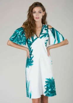 Closet Cut Out Multi Ruffle Sleeve A Line Dress