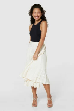 Closet London Cream Pleated Skirt -Closet London Popular Shop S5535 CREAM 0533 39769.1678726230