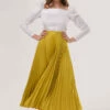 Closet London Yellow Pleated Midi Skirt -Closet London Popular Shop S6629 DSC 1323 43947.1633089997