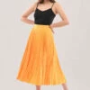 Closet London Mustard Pleated Midi Skirt