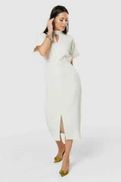 Closet London Ecru Beige Kimono Pencil Midi Dress -Closet London Popular Shop SPM2TgEB 05092.1674143619