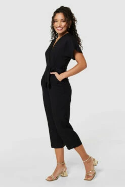Closet London Petite Black Wrap Jumpsuit -Closet London Popular Shop T5143 BLACK 1448 02330 13966.1678893882