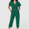 Closet London Petite Emerald GreenWrap Jumpsuit