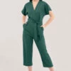 Closet London Green Wrap Over Tie Front Jumpsuit -Closet London Popular Shop T5143 DSC 5187 3 78282.1660749406