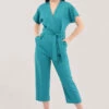 Closet London Blue Wrap Over Tie Front Jumpsuit -Closet London Popular Shop T5143 DSC 5187 62497.1633090012