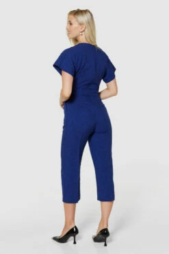 Closet London Navy Blue Wrap Neck Cropped Jumpsuit -Closet London Popular Shop T5143 NAVY 0954 82916.1678450205
