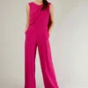 Closet London Draped Wrap Jumpsuit With Scarf Detail -Closet London Popular Shop T5774 MAGENTA 1 58408.1622029633