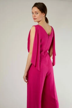 Closet London Draped Wrap Jumpsuit With Scarf Detail -Closet London Popular Shop T5774 MAGENTA 6 55749.1617198156