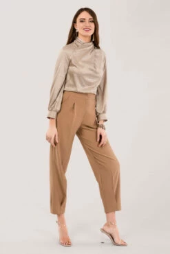Closet London Camel Brown Wide Leg Pleated Trousers -Closet London Popular Shop T5995 B5891 DSC 3858 99552.1627472787
