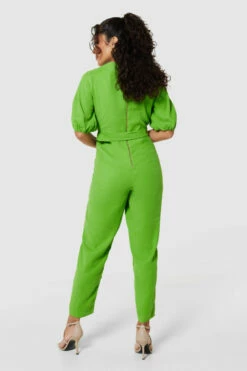 Closet London Pleated Green Wrap Top Jumpsuit -Closet London Popular Shop T6186 GREEN 1353 02337.1686749675