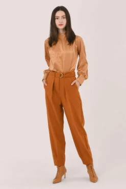 Closet London Tan D-Ring Waist Trousers -Closet London Popular Shop T6343 DSC 2643 00166.1598526553