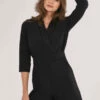 Closet London Black Tuxedo Collar Playsuit -Closet London Popular Shop T6424 DSC 8528 46355.1633089899
