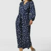 Closet London Navy Blue Wrap Wide Leg Print Jumpsuit -Closet London Popular Shop T6459 3553 39673.1635331071