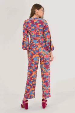 Closet London Pink Gathered Neck Print Jumpsuit -Closet London Popular Shop T6652 DSC 0423 65556.1611584407