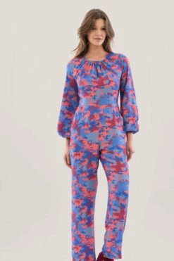 Closet London Blue Gathered Neck Jumpsuit -Closet London Popular Shop T6652 DSC 0711 67420.1624022242 02131.1625589049