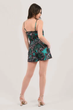 Closet London Blue Floral Print V-Neck Playsuit -Closet London Popular Shop T6809 DSC 6865 77940.1616411429