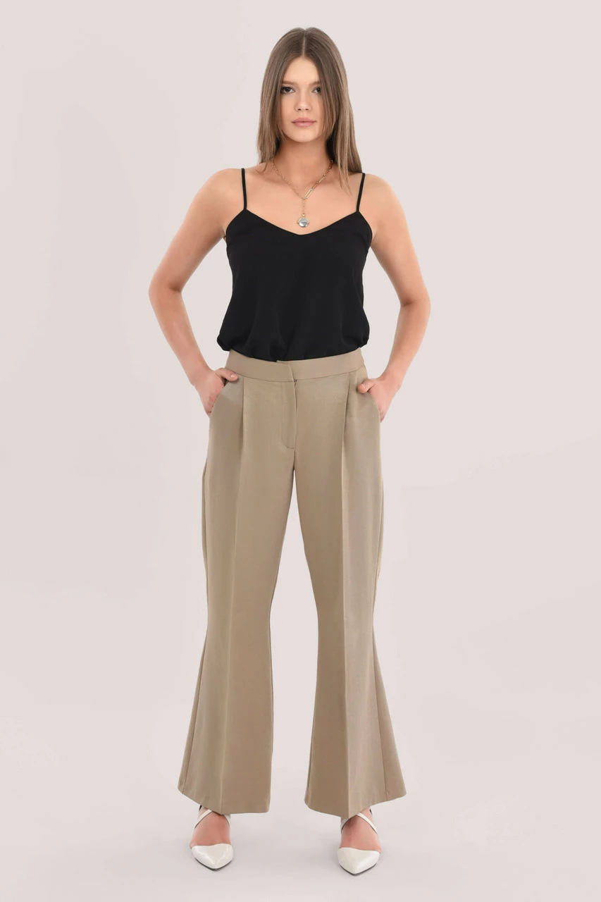 Closet London Beige Fit & Flare Trouser 3 Closet London Beige Fit & Flare Trouser