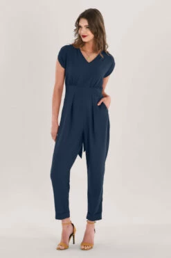 Closet London Navy V-Neck Jumpsuit -Closet London Popular Shop T6978 DSC 1842 00022.1624024598