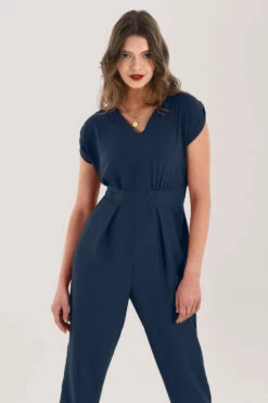 Closet London Navy V-Neck Jumpsuit -Closet London Popular Shop T6978 DSC 1847 86159.1624024598