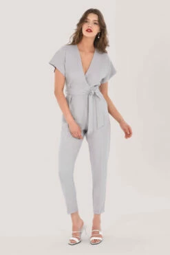 Closet London Grey Pleated Wrap Jumpsuit -Closet London Popular Shop T7031 DSC 2301 48203.1623341160