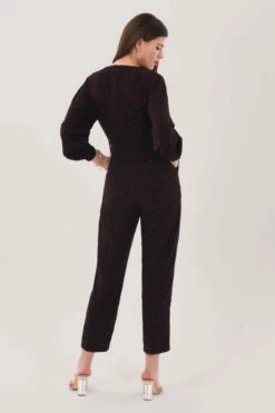 Closet London Brown Print Pleated Wrap Jumpsuit -Closet London Popular Shop T7055 6587 55240.1627985991