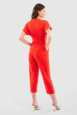 ClosetLondon Orange Wrap Tie Belt Jumpsuit -Closet London Popular Shop T7084 Orange DSC 6806 58412.1649779485