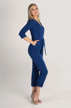 Closet London Blue Cross Over Jumpsuit -Closet London Popular Shop T7099 BLUE 19 00895.1632931357