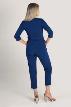 Closet London Blue Cross Over Jumpsuit -Closet London Popular Shop T7099 BLUE 33 99093.1632931357