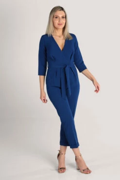 Closet London Blue Cross Over Jumpsuit -Closet London Popular Shop T7099 BLUE 8 24263.1633090069