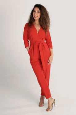 Closet London Orange Cross Over Jumpsuit -Closet London Popular Shop T7099 ORANGE 8 68551.1621263766