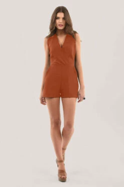 Closet London Orange Wrap Pleated Playsuit -Closet London Popular Shop T7109 DSC 8755 82030.1651846930.1280.1280 copy 77602.1653062427