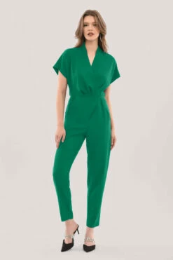 ClosetLondon Dark Green Wrap Front Kimono Jumpsuit
