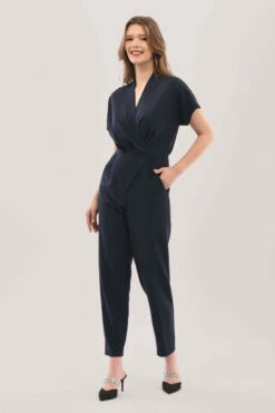 Closet London Navy Wrap Front Kimono Jumpsuit -Closet London Popular Shop T7112 DSC 8704 02833.1624022650