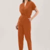 Closet LondonRust Wrap Front Kimono Jumpsuit -Closet London Popular Shop T7112 DSC 8704 02833.1624022650.1280.1280 copy 3 98114.1653062618