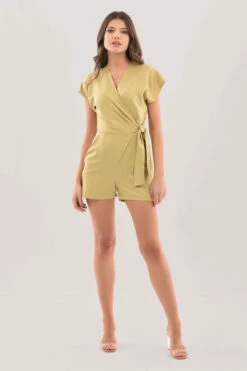 Closet LondonKhakiWrap Kimono Playsuit -Closet London Popular Shop T7118 DSC 8394 94970.1628005474