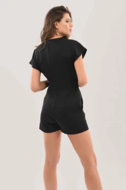 Closet London Black Wrap & Tie Kimono Playsuit -Closet London Popular Shop T7118 DSC 8694 01447.1624022835