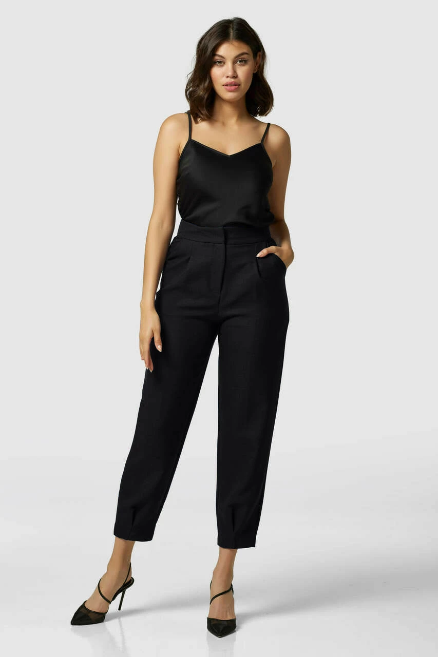 Closet London Black Pleated Hem Trouser 3 Closet London Black Pleated Hem Trouser