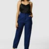 Closet London Navy BluePleated Hem Trouser