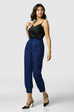 Closet London Navy BluePleated Hem Trouser -Closet London Popular Shop T7143 B7089 4207 88093.1633955923
