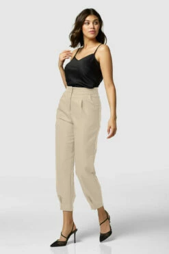 Closet London Stone BeigePleated Hem Trouser -Closet London Popular Shop T7143 B7089 4207 88093.1633955923.1280.1280 3 94165.1641469484
