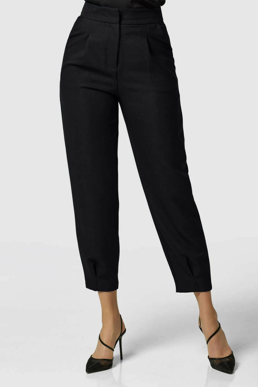 Closet London Black Pleated Hem Trouser 4 Closet London Black Pleated Hem Trouser - Image 2
