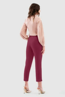 Closet London Wine Burgundy Cigarette Trouser -Closet London Popular Shop T7149 Stone DSC 6355 36484.1651058520.1280.1280 copy 2 56269.1653388036